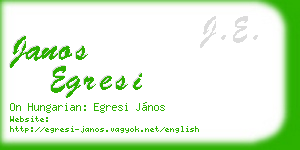 janos egresi business card