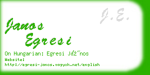 janos egresi business card